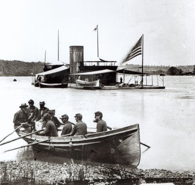The USS Onondaga on the James River, Virginia in 1864 by American Photographer